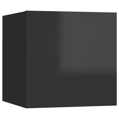 Bedside Cabinet High Gloss Black 30.5x30x30 cm Engineered Wood