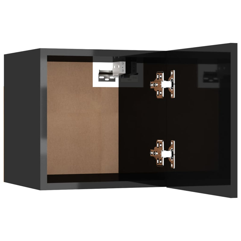 Bedside Cabinet High Gloss Black 30.5x30x30 cm Engineered Wood