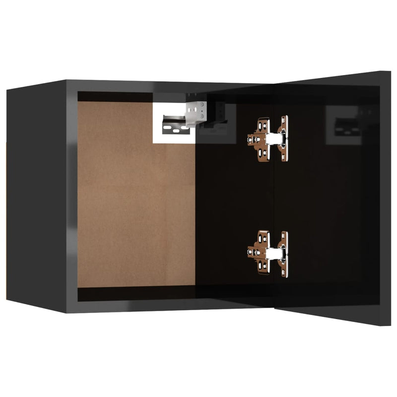 Bedside Cabinets 2 pcs High Gloss Black 30.5x30x30 cm Engineered Wood