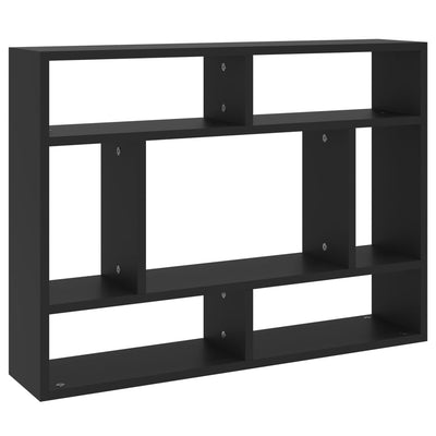 Wall Shelf Black 75x16x55 cm Engineered Wood