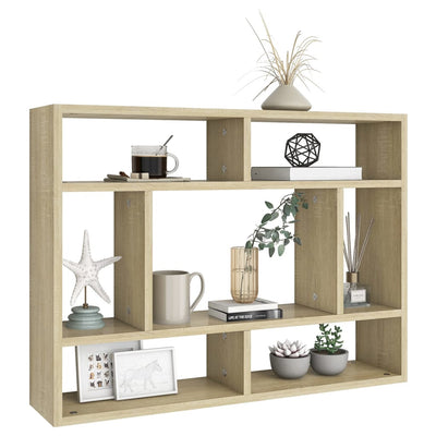 Wall Shelf Sonoma Oak 75x16x55 cm Engineered Wood