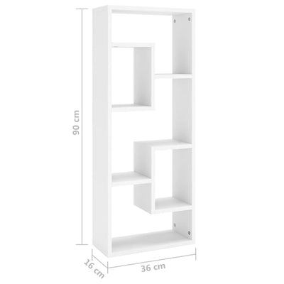 Wall Shelf White 36x16x90 cm Engineered Wood