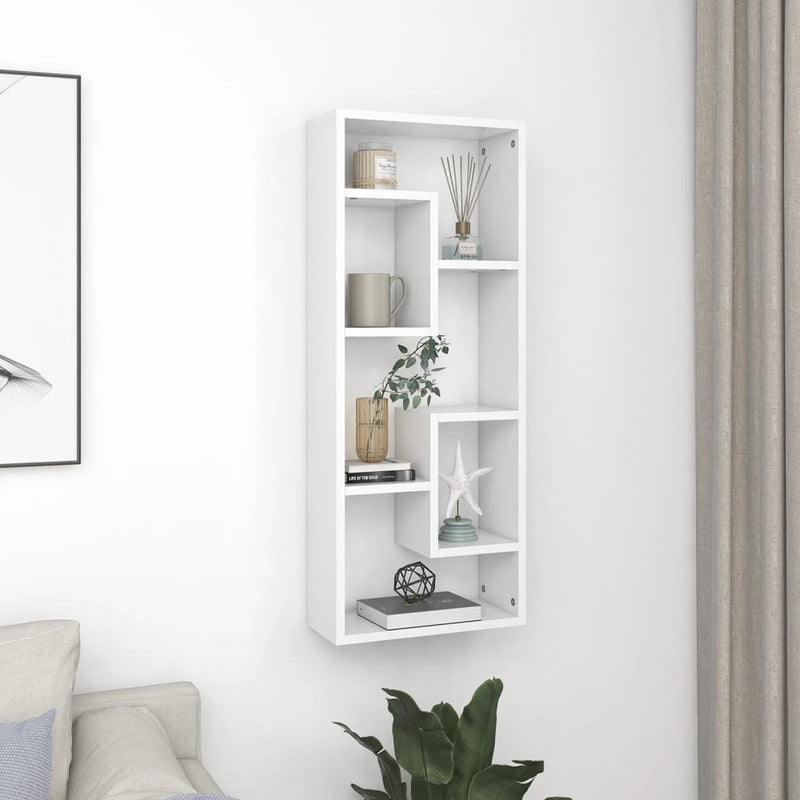 Wall Shelf White 36x16x90 cm Engineered Wood