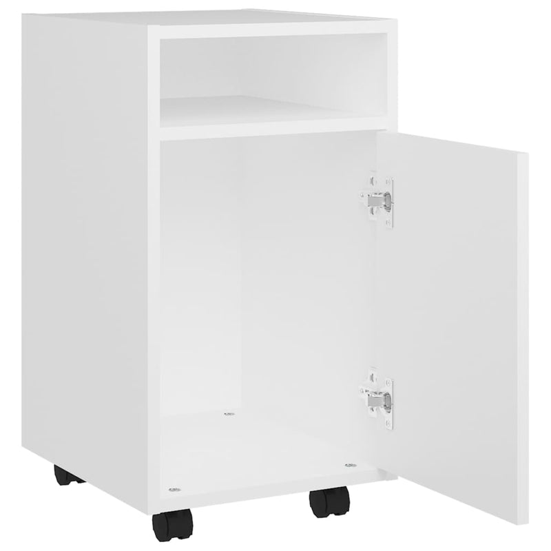 Side Cabinet with Wheels White 33x38x60 cm Engineered Wood