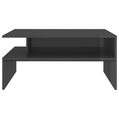 Coffee Table High Gloss Grey 90x60x42.5 cm Engineered Wood