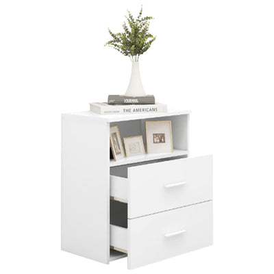 Bed Cabinet White 50x32x60 cm