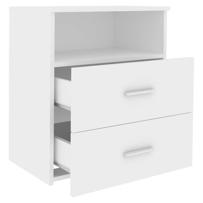 Bed Cabinet White 50x32x60 cm