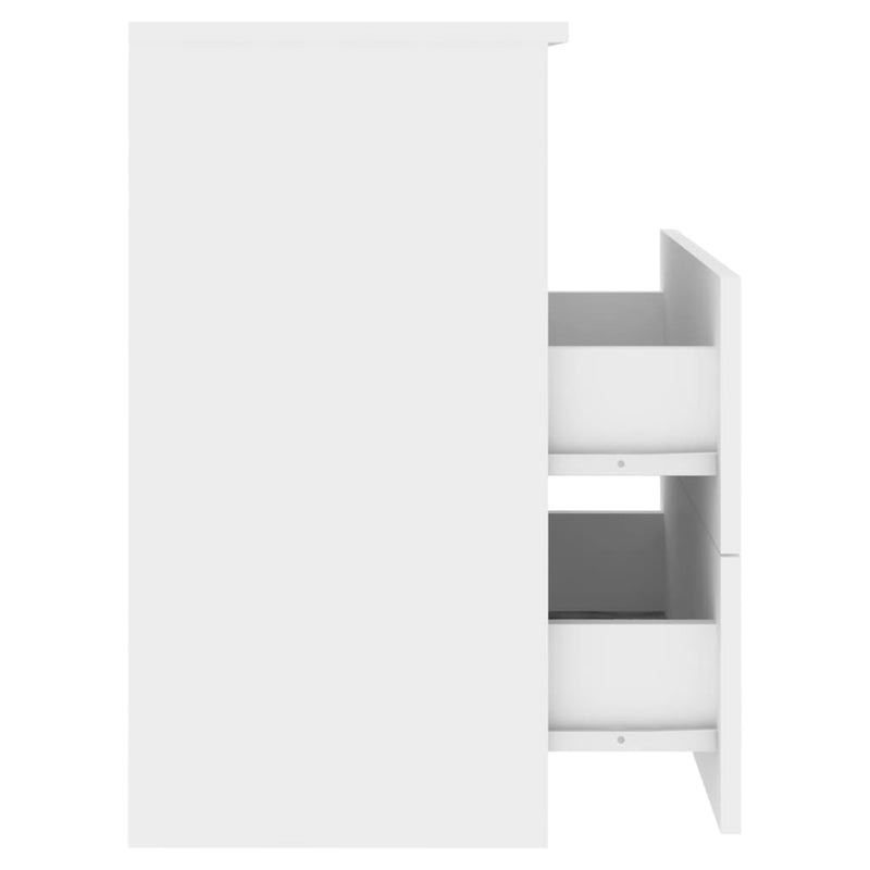 Bed Cabinet White 50x32x60 cm