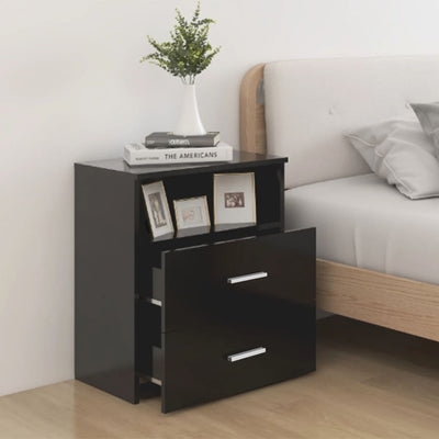 Bed Cabinets 2 pcs Black 50x32x60 cm