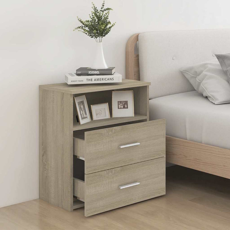 Bed Cabinets 2 pcs Sonoma Oak 50x32x60 cm