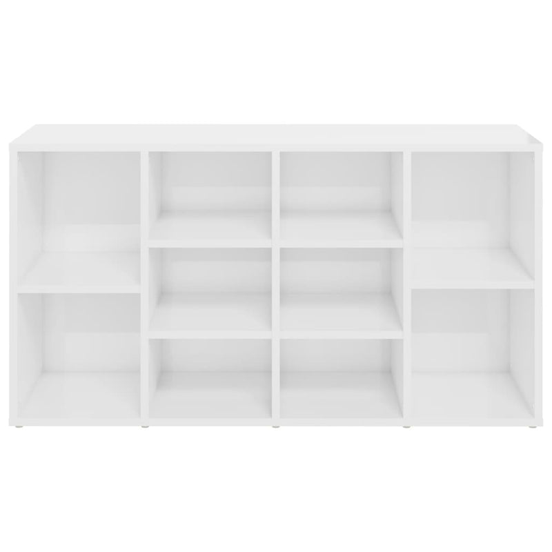 Shoe Bench High Gloss White 103x30x54.5 cm Engineered Wood