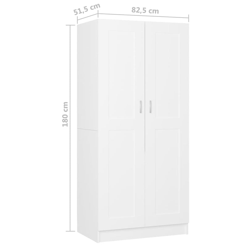 Wardrobe White 82.5x51.5x180 cm Engineered Wood