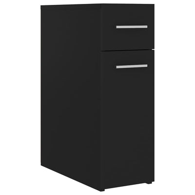 Apothecary Cabinet Black 20x45.5x60 cm Engineered Wood