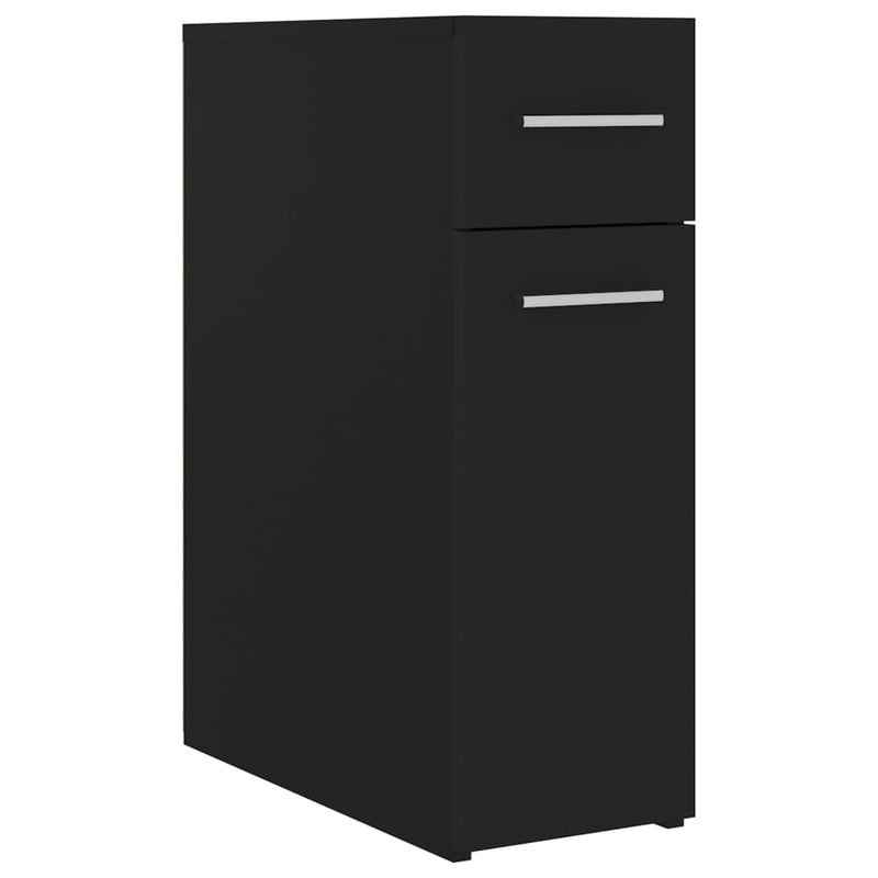 Apothecary Cabinet Black 20x45.5x60 cm Engineered Wood