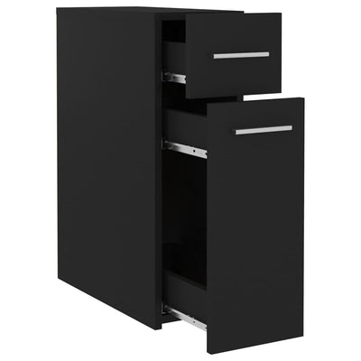 Apothecary Cabinet Black 20x45.5x60 cm Engineered Wood