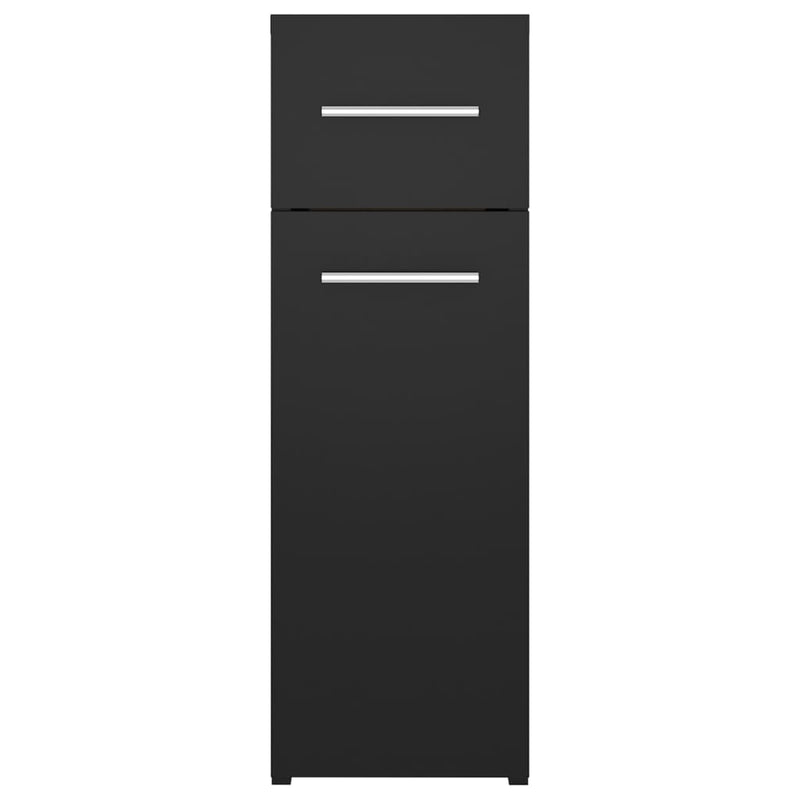 Apothecary Cabinet Black 20x45.5x60 cm Engineered Wood