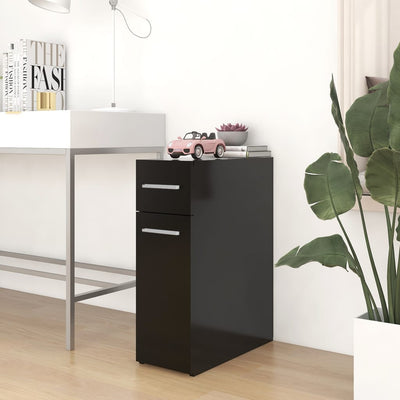 Apothecary Cabinet Black 20x45.5x60 cm Engineered Wood