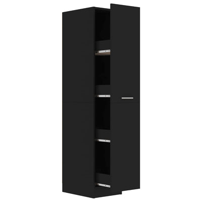 Apothecary Cabinet Black 30x42.5x150 cm Engineered Wood