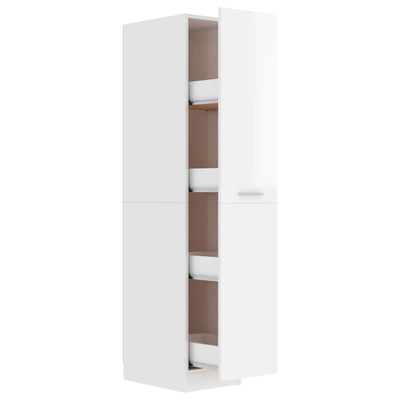 Apothecary Cabinet High Gloss White 30x42.5x150 cm Engineered Wood