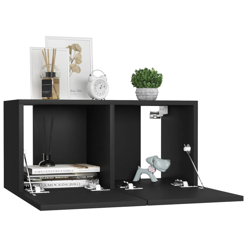 Hanging TV Cabinet Black 60x30x30 cm