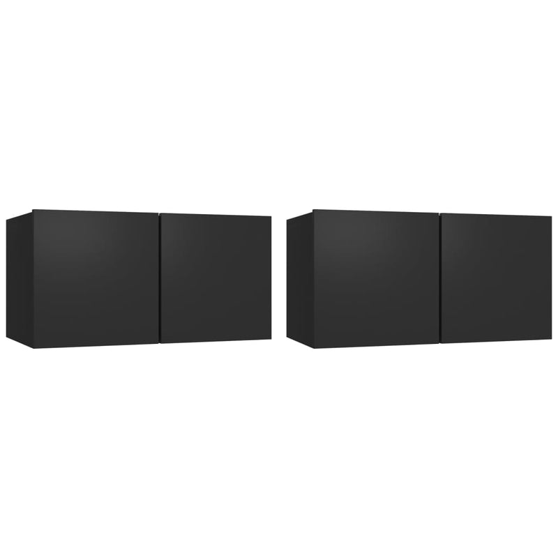 Hanging TV Cabinets 2 pcs Black 60x30x30 cm