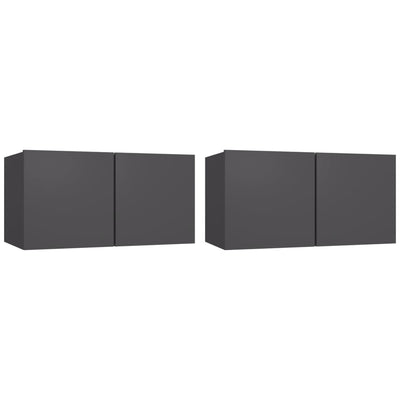 Hanging TV Cabinets 2 pcs Grey 60x30x30 cm