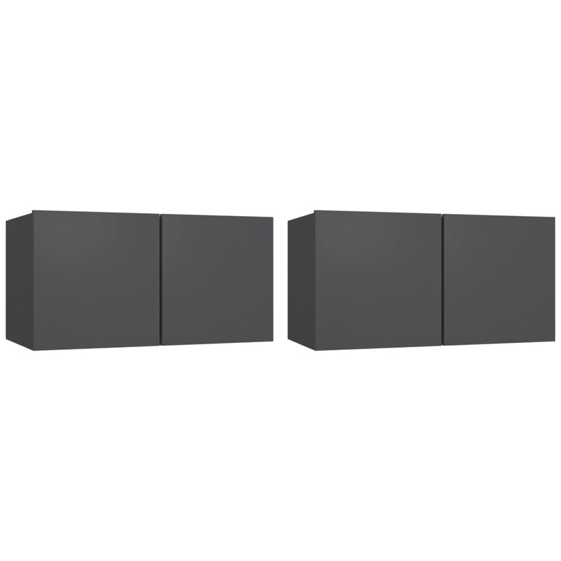 Hanging TV Cabinets 2 pcs Grey 60x30x30 cm