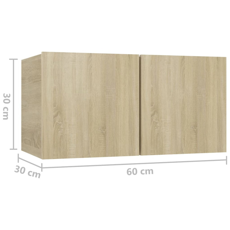 Hanging TV Cabinets 2 pcs Sonoma Oak 60x30x30 cm