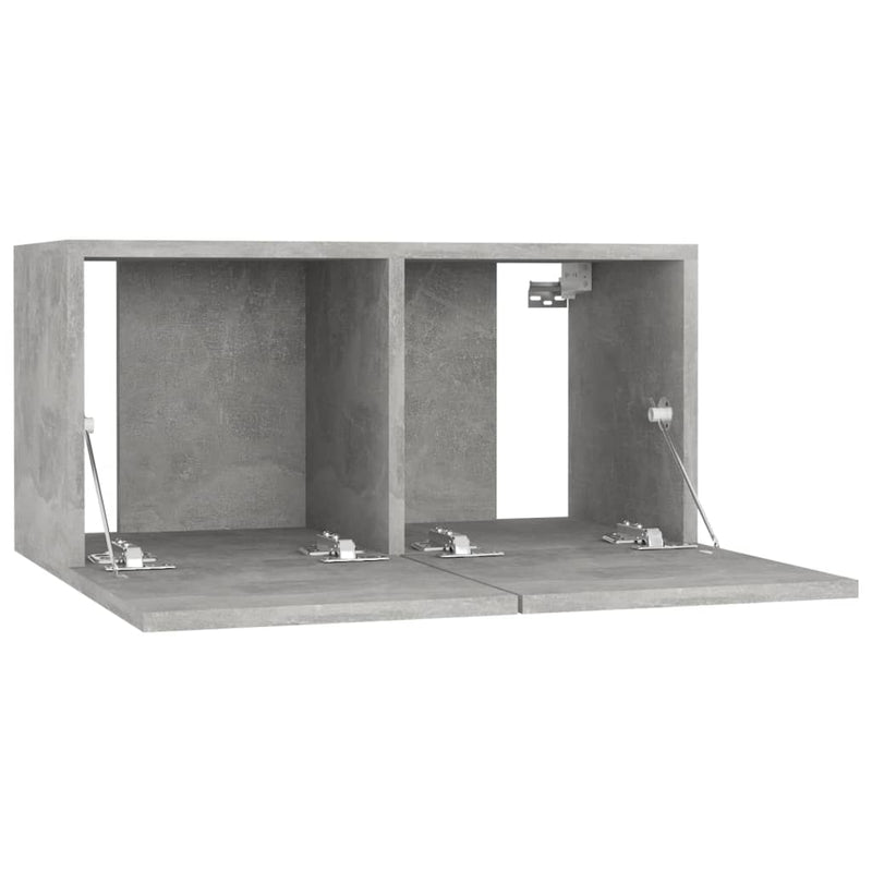 Hanging TV Cabinets 3 pcs Concrete Grey 60x30x30 cm