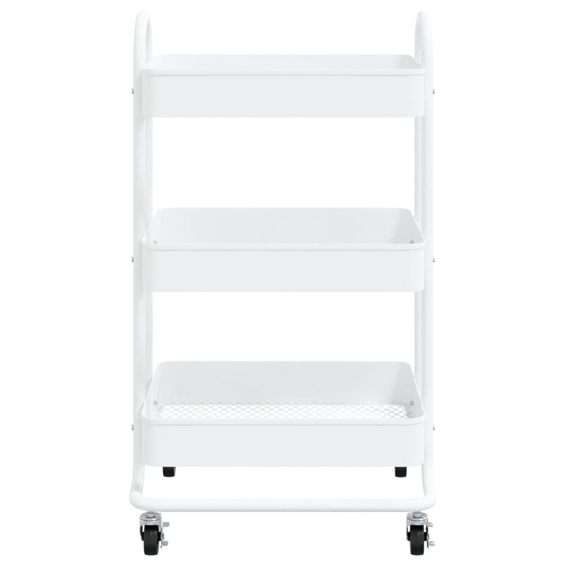 3-Tier Trolley White 43x34x79 cm Steel