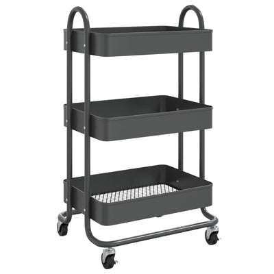 3-Tier Trolley Anthracite 43x34x79 cm Steel