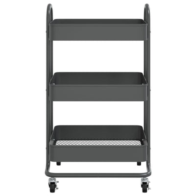 3-Tier Trolley Anthracite 43x34x79 cm Steel