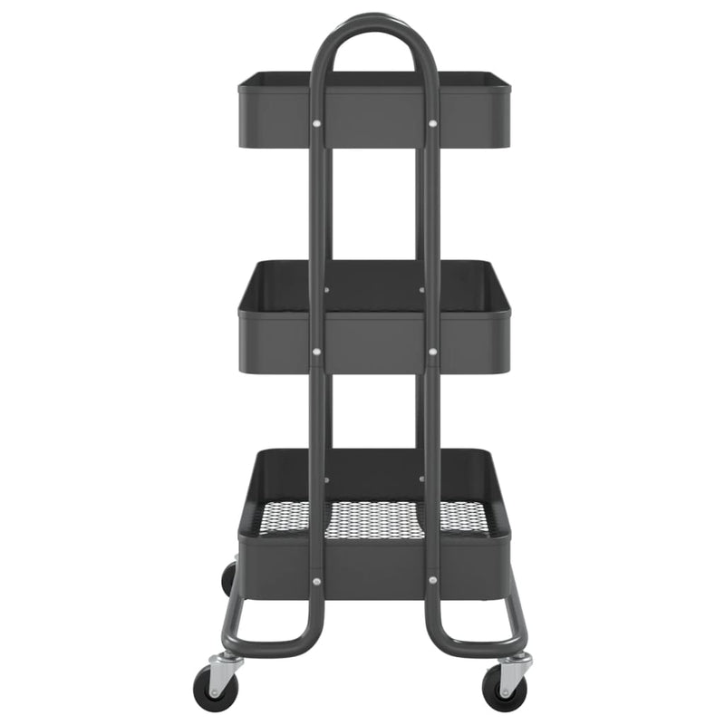 3-Tier Trolley Anthracite 43x34x79 cm Steel