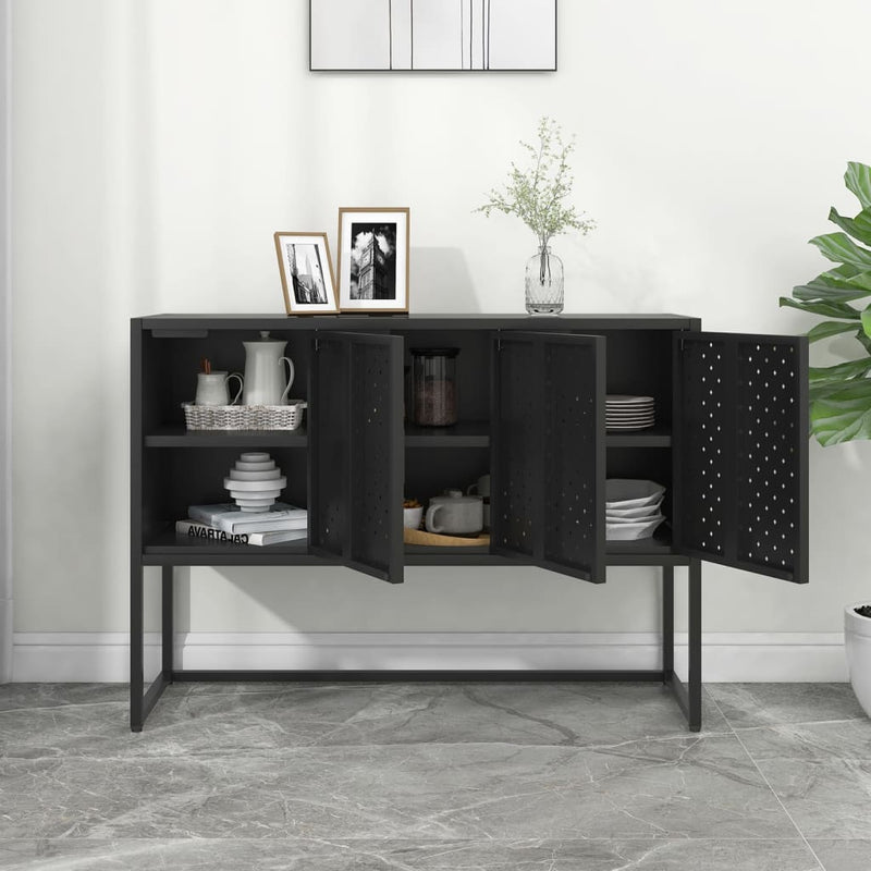 Sideboard Black 105x35x75 cm Steel