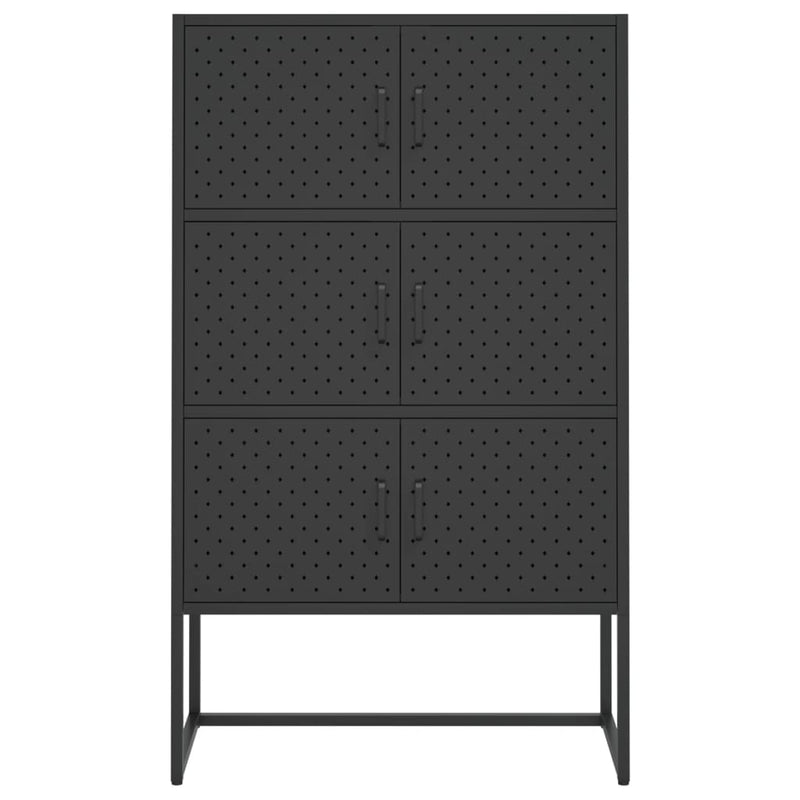 Highboard Black 80x35x135 cm Steel