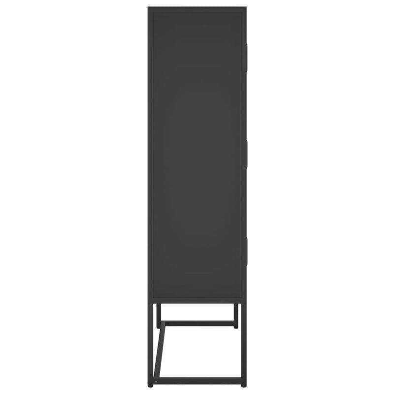 Highboard Black 80x35x135 cm Steel