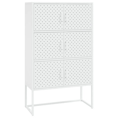 Highboard White 80x35x135 cm Steel