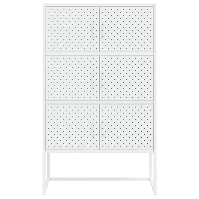 Highboard White 80x35x135 cm Steel