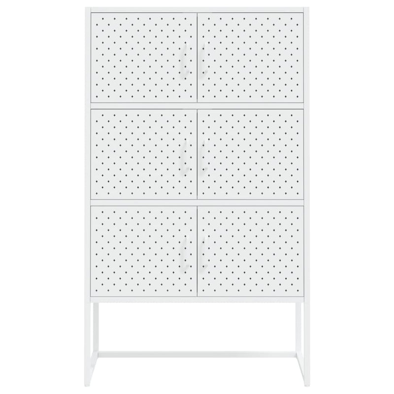 Highboard White 80x35x135 cm Steel