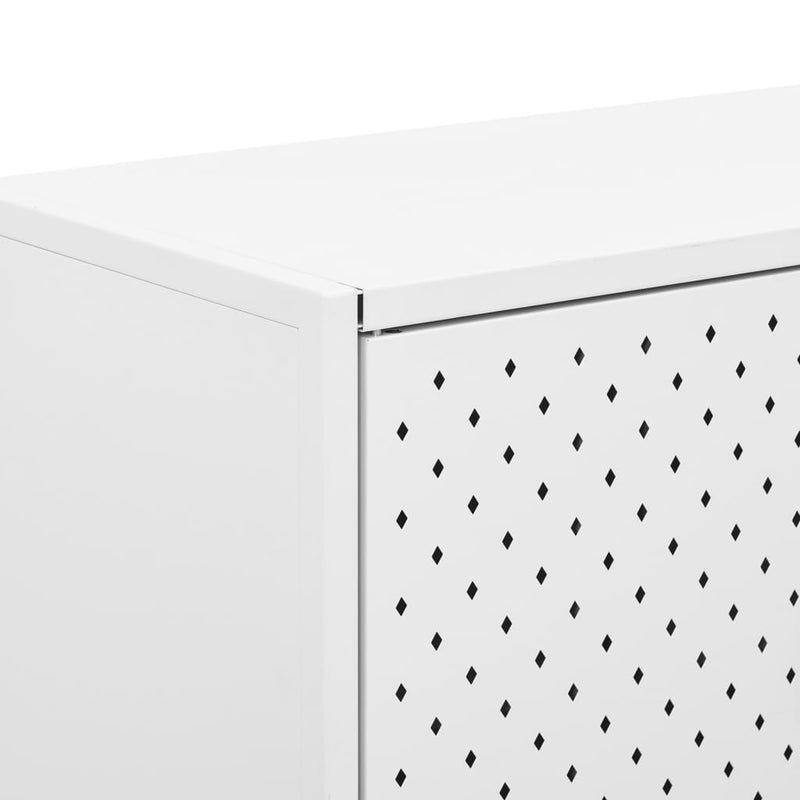 Highboard White 80x35x135 cm Steel