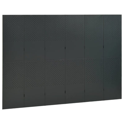 6-Panel Room Divider Anthracite 240x180 cm Steel