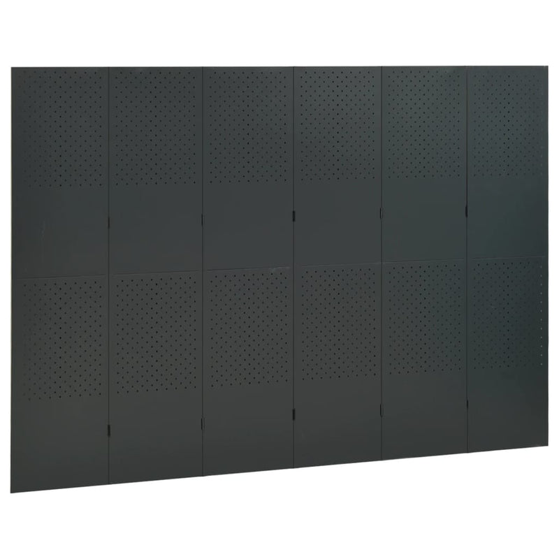 6-Panel Room Divider Anthracite 240x180 cm Steel