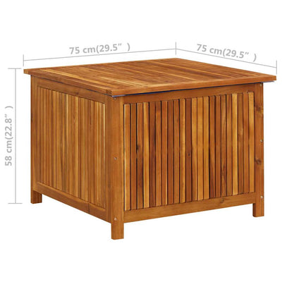 Garden Storage Box 75x75x58 cm Solid Wood Acacia