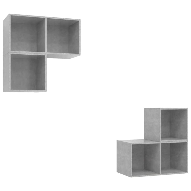 4 Piece TV Cabinet Set Concrete Grey Engineered Wood