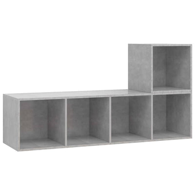 2 Piece TV Cabinet Set Concrete Grey Engineered Wood