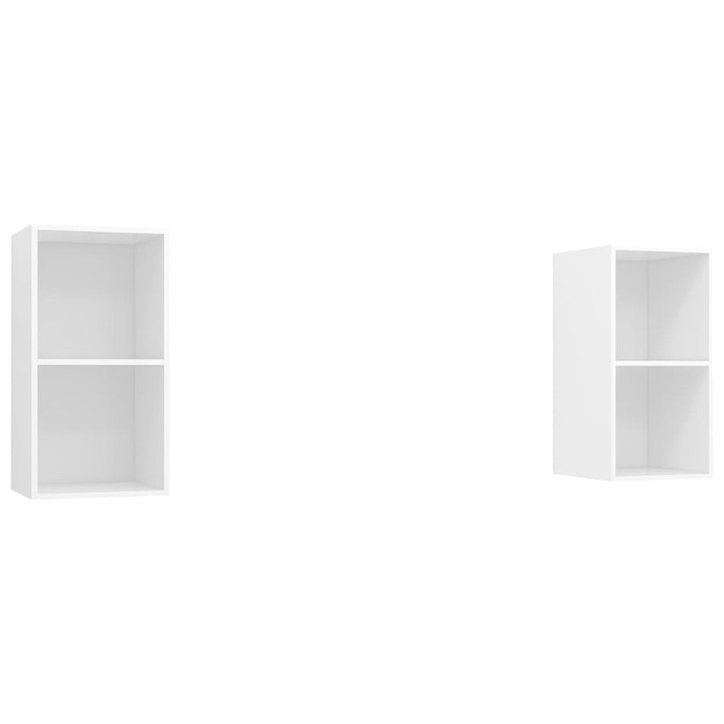 Wall-mounted TV Cabinets 2 pcs White Engineered Wood