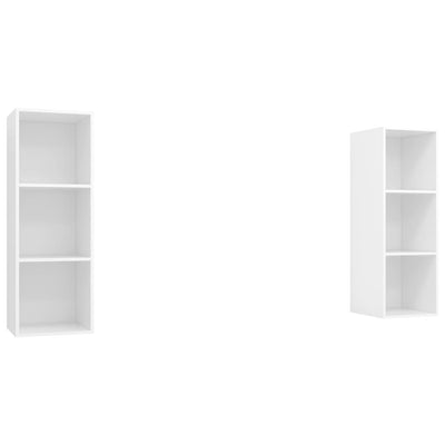 Wall-mounted TV Cabinets 2 pcs White Engineered Wood