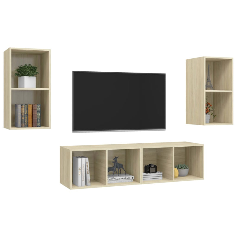 Wall-mounted TV Cabinets 4 pcs Sonoma Oak Engineered Wood