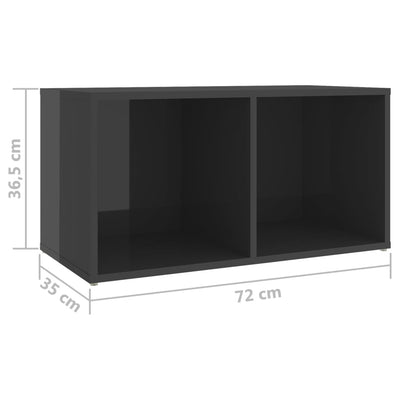 TV Cabinets 2 pcs High Gloss Grey 72x35x36.5 cm Engineered Wood