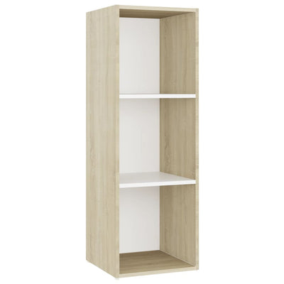 TV Cabinets 2 pcs White & Sonoma Oak 107x35x37 cm Engineered Wood